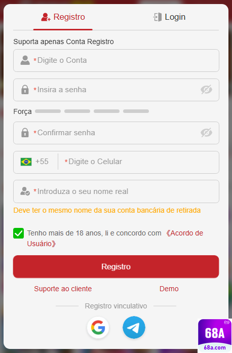 Experiência de Jogos 68a.com